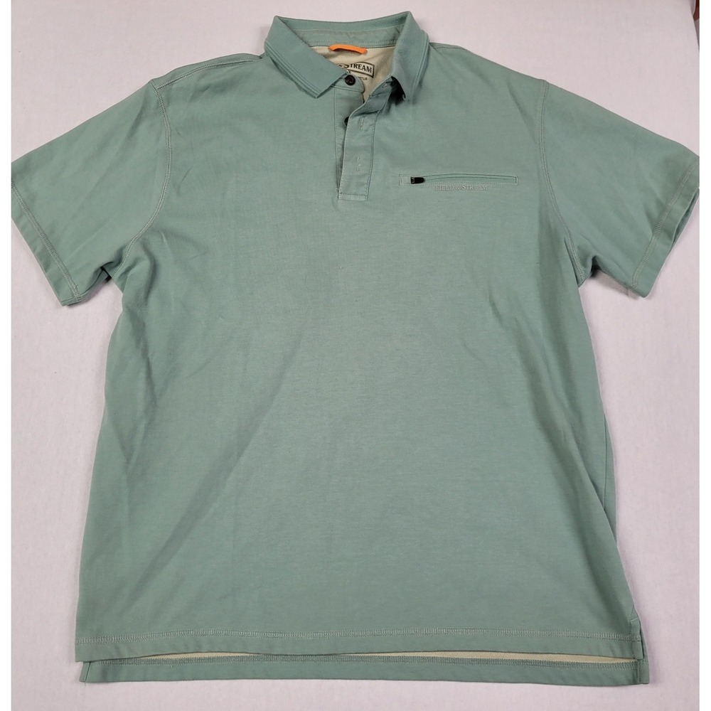 Field & Stream Travel Polo Shirt UPF30 Moisture-wicking Light Green Men's Size L